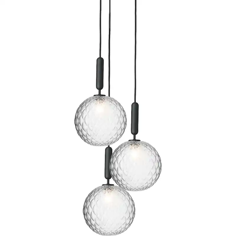 Miira 3 Ljuskrona 370 mm, Rock Grey / Klar Lågt pris