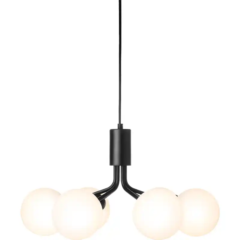 Beställ idag Apiales 6 Ljuskrona, Satin Black / Opal