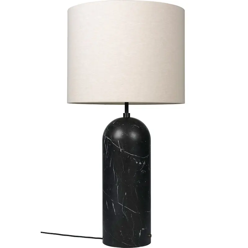 Snabb frakt Gravity XL Golvlampa Låg, Svart Marmor / Canvas