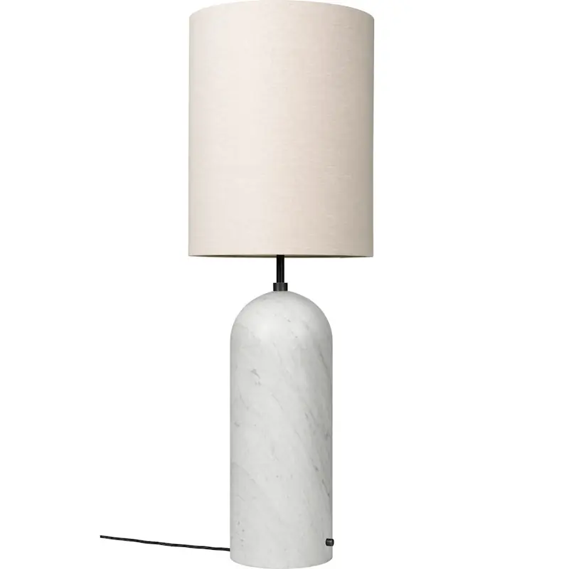 Gravity XL Golvlampa Hög, Vit Marmor / Canvas Sista chansen