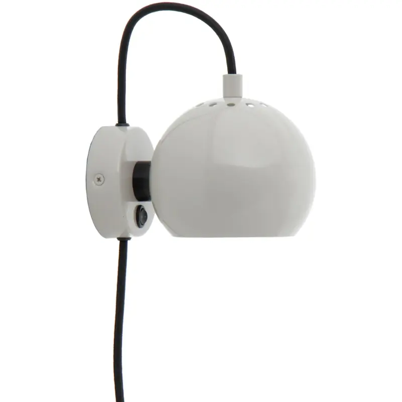 Ball Magnet Vägglampa, Glossy Pale Grey Nyhet