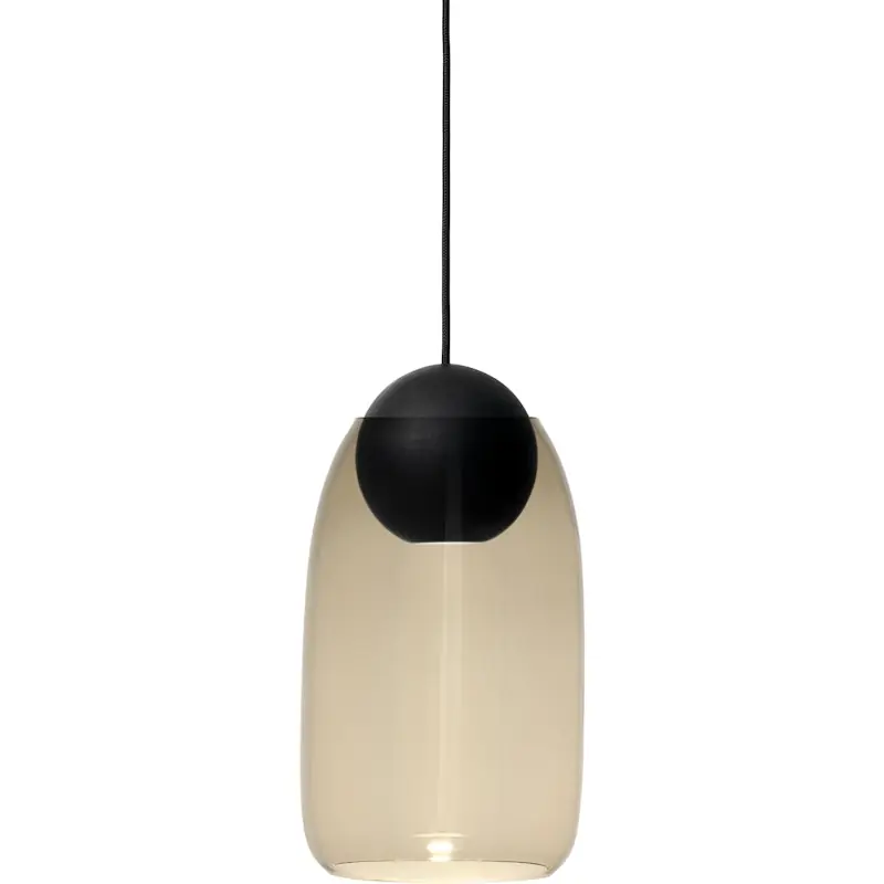 Endast denna vecka Liuku Ball Pendel, Svartbetsad Lindträ / Rökt Glas