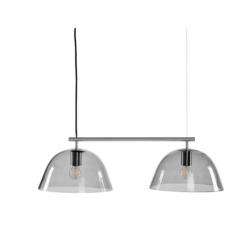 Säker betalning Wendo 70 Taklampa, Nickel/Rökfärgat Glas