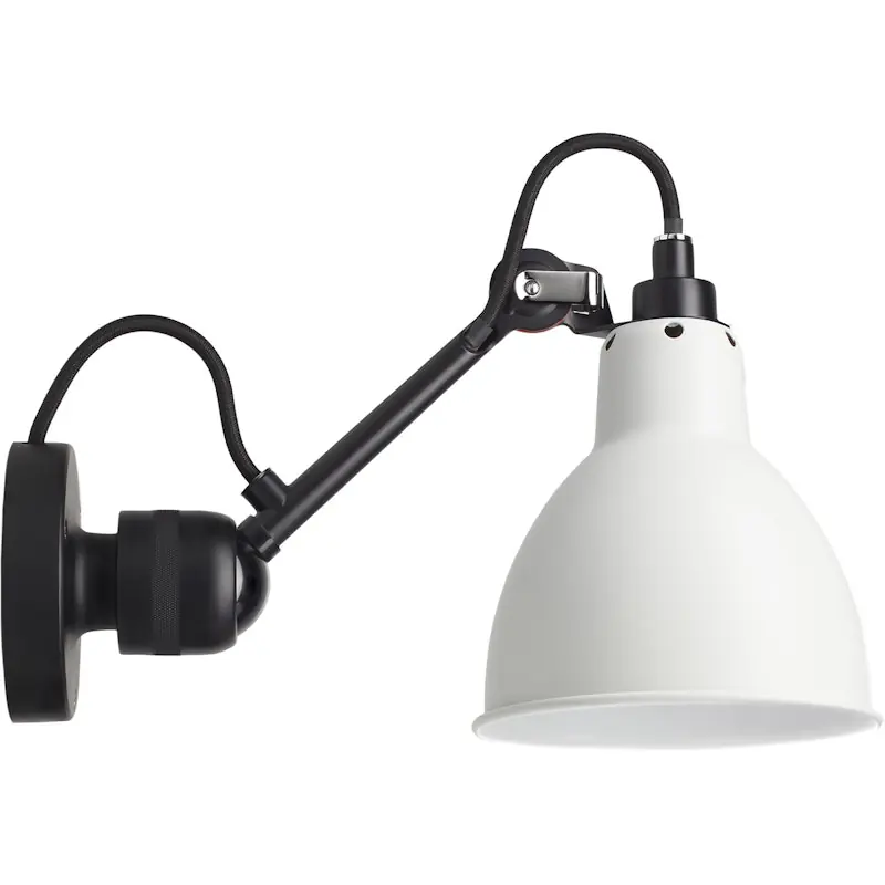 Beställ idag Lampe Gras N°304 Vägglampa Med Sladd, Svart / Vit