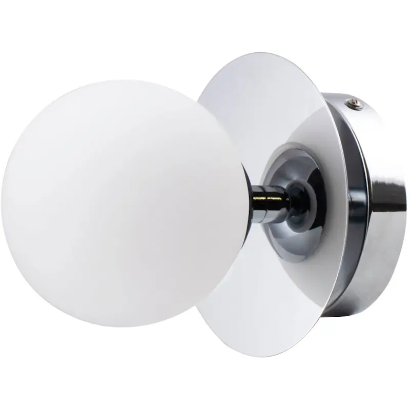 Snabb frakt Art Deco Vägg-/Taklampa, Krom / Vit