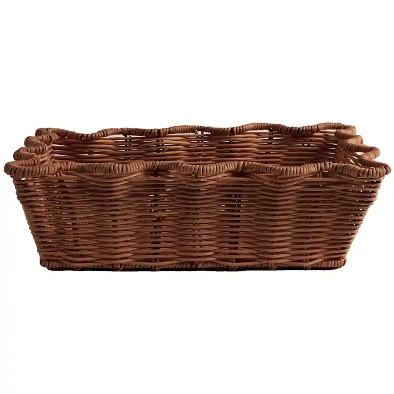 Trygg betalning Scallop Korg 20x30 cm, Mörkbrun
