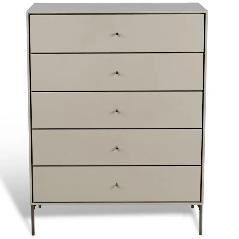 Volt Byrå Med 5 Lådor, Beige/Rostfritt Stål Fynd