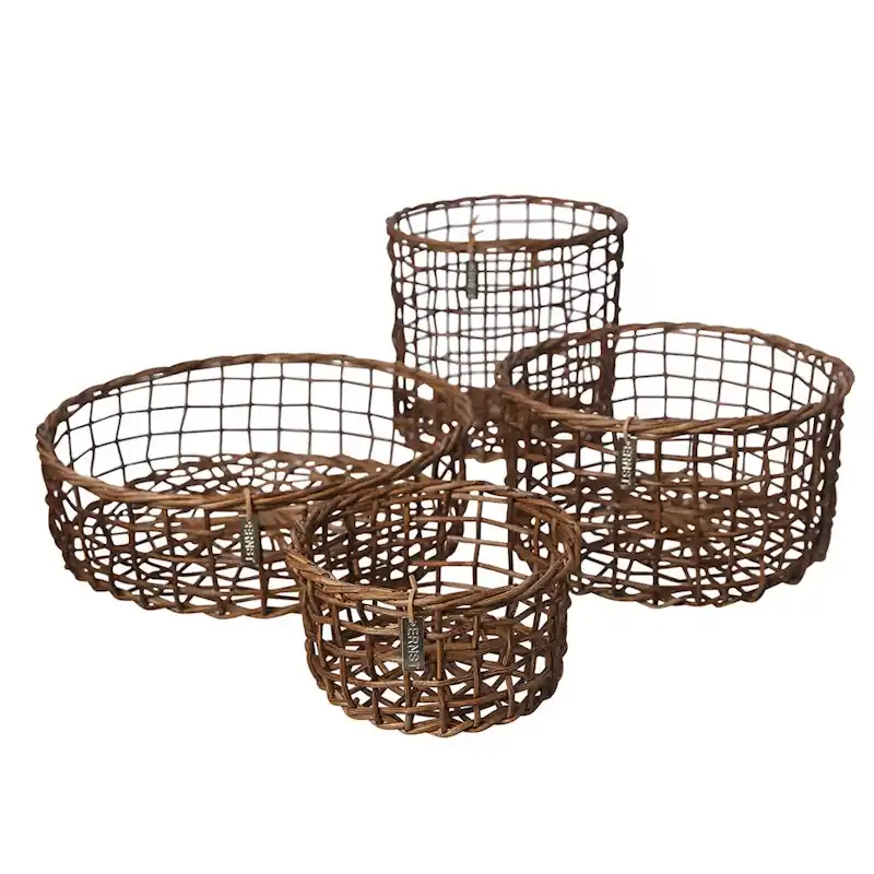 Bästa pris Korgar Bambu 4-pack, Mörkbrun