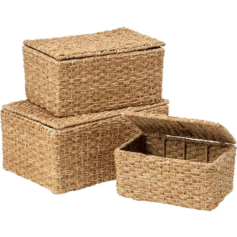 Esther Korg Med Lock Natur 3-pack risnedsättning