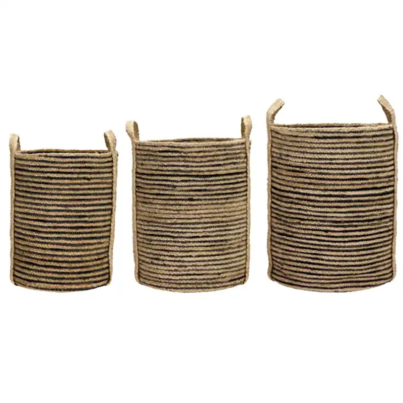 Nyhet Dungi Förvaringskorg 3-pack, Svart/Natur