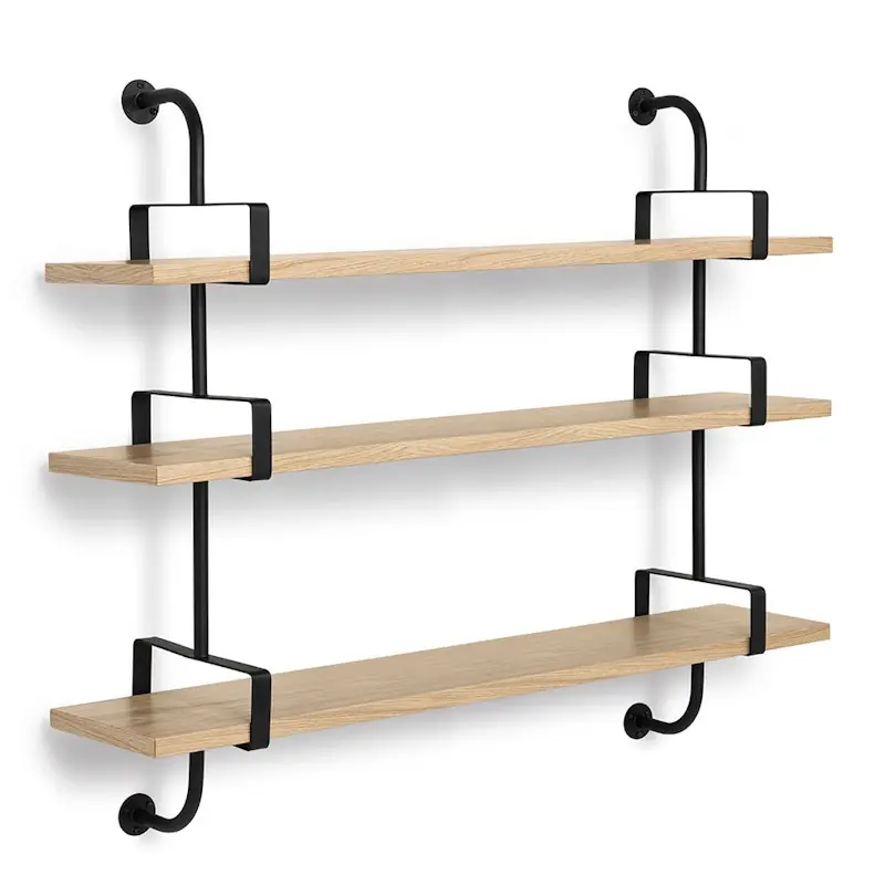 Trygg betalning Demon Hylla 3, 155 cm, Svart/Ek