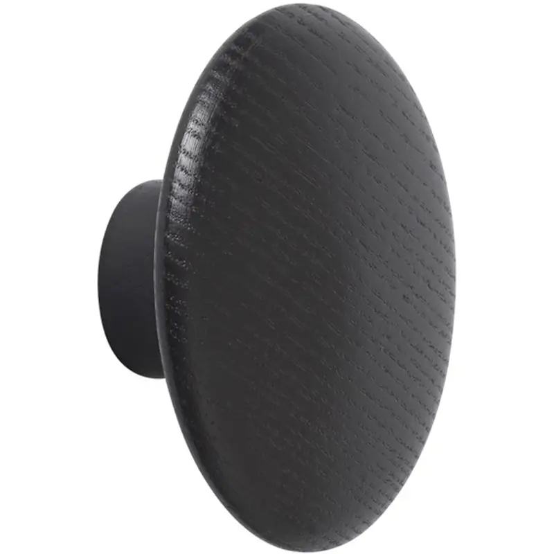 Begränsat antal Dots Krok Trä Ø6,5 cm, Svart