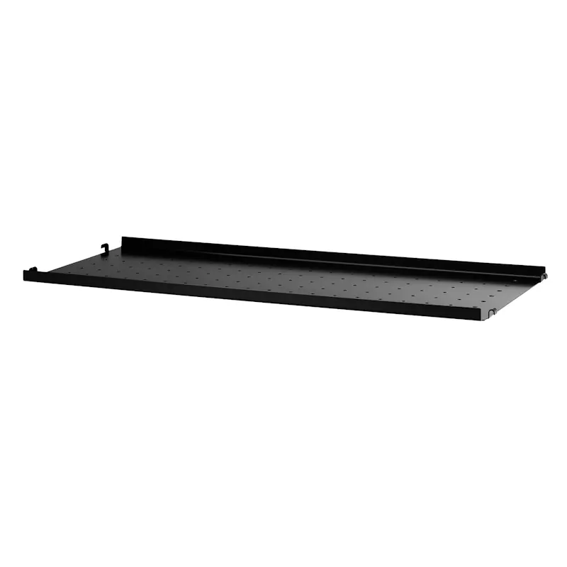 Fynd String Hyllplan Med Låg Kant Metall 30x78 cm, Svart