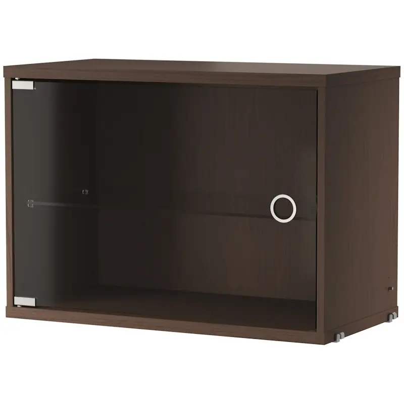 Kundfavorit String Skåp Med Glasdörr 30x58 cm, Mörk Ek