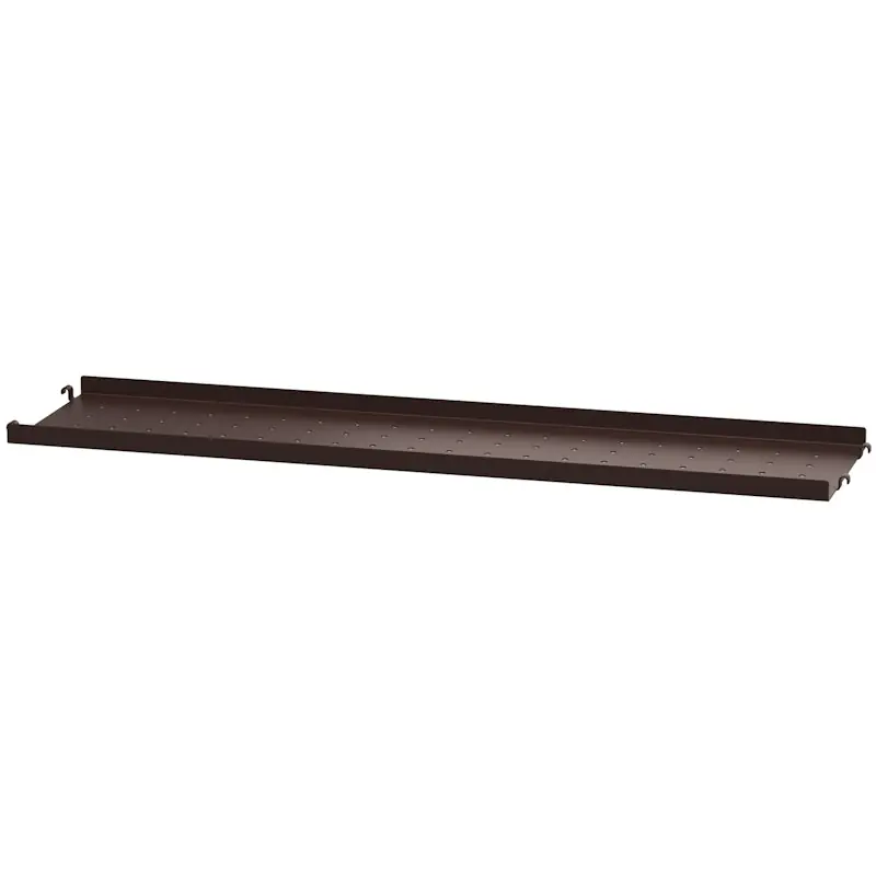 String Hyllplan Med Låg Kant Metall 78x20 cm, Mörkbrun Fri frakt