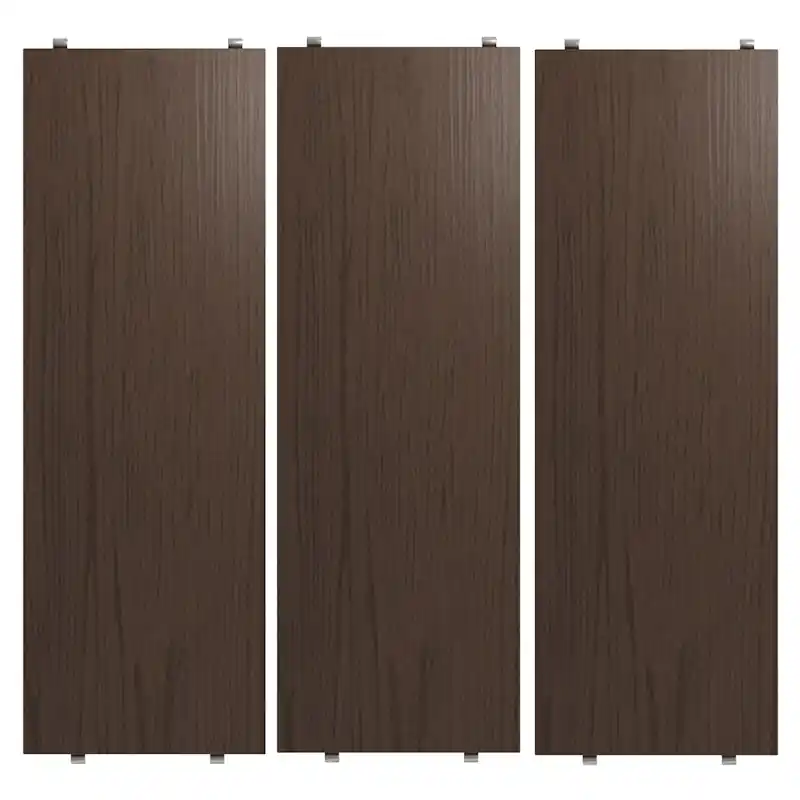 Rabatt String Hyllplan 3-pack 58x20 cm, Mörk Ek