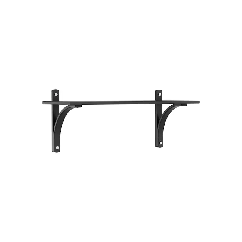 Outlet Levi Vägghylla 90 cm Liten, Aluminium / Svartbetsad Ask
