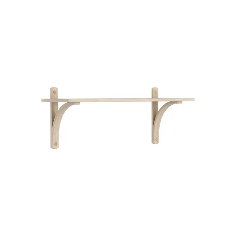 Levi Vägghylla 90 cm Liten, Mässing / Vitpigmenterad Ek Outlet