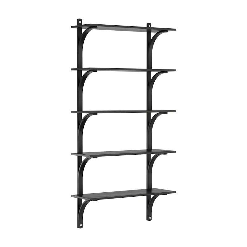 Beställ nu Levi Vägghylla 90 cm Stor, Aluminium / Svartbetsad Ask