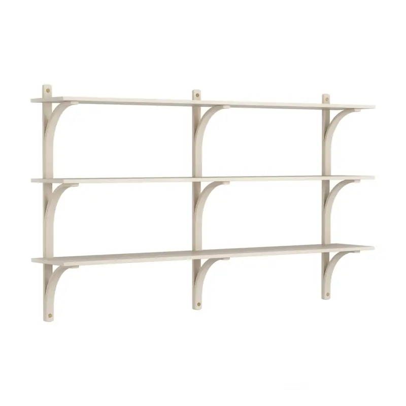 risnedsättning Levi Vägghylla 180 cm Medium, Mässing / Vitpigmenterad Ask
