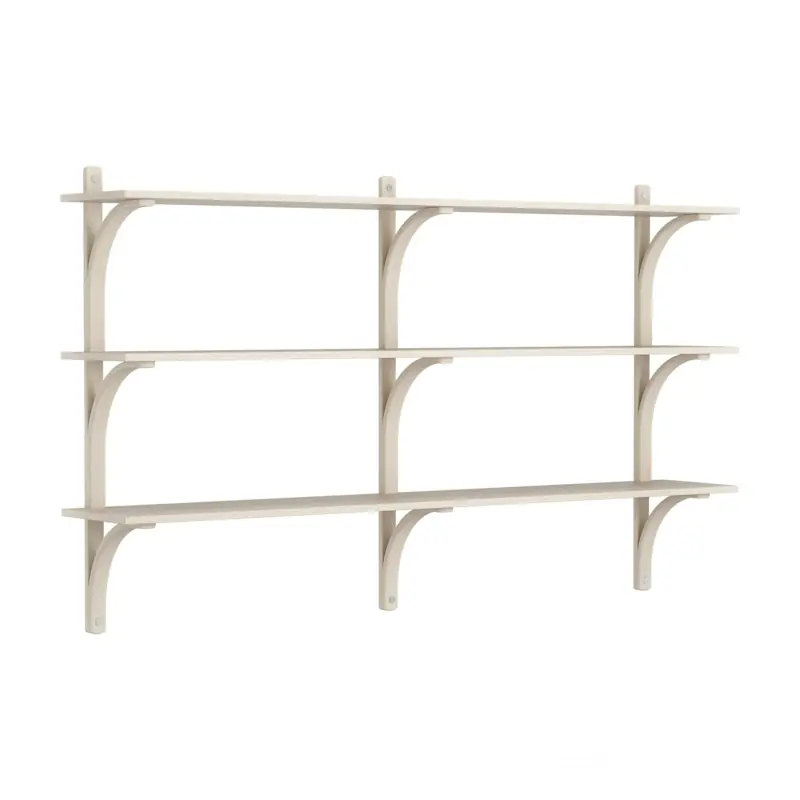Begränsat antal Levi Vägghylla 180 cm Medium, Aluminium / Vitpigmenterad Ask