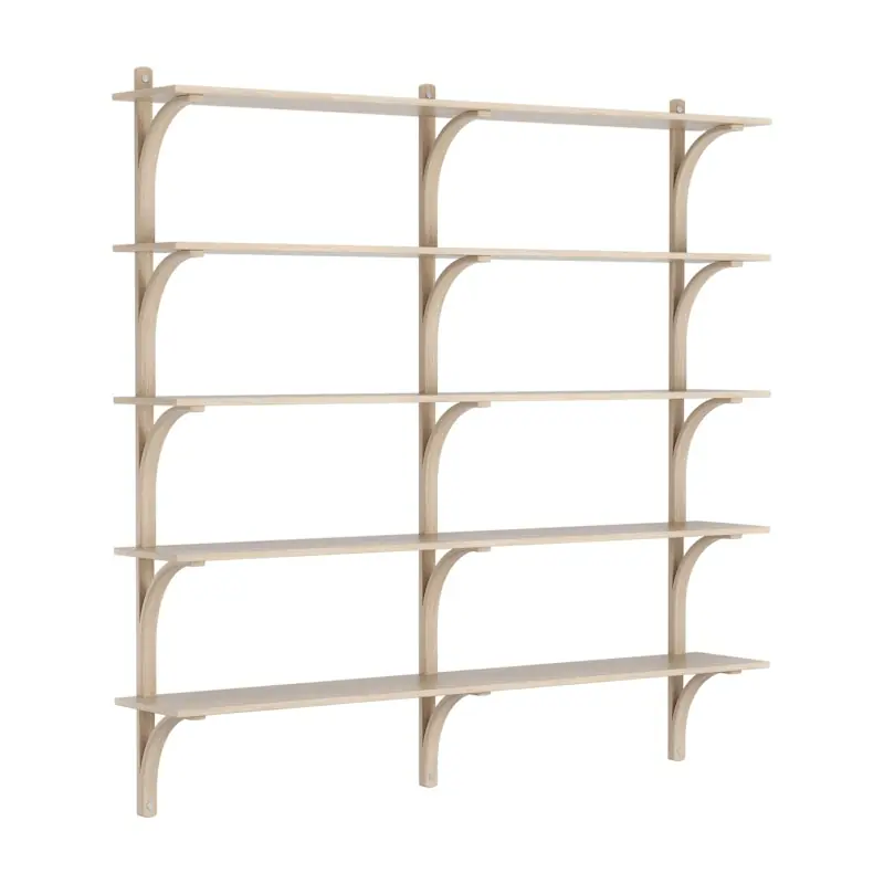 Levi Vägghylla 180 cm Stor, Aluminium / Vitpigmenterad Ek Extra rabatt