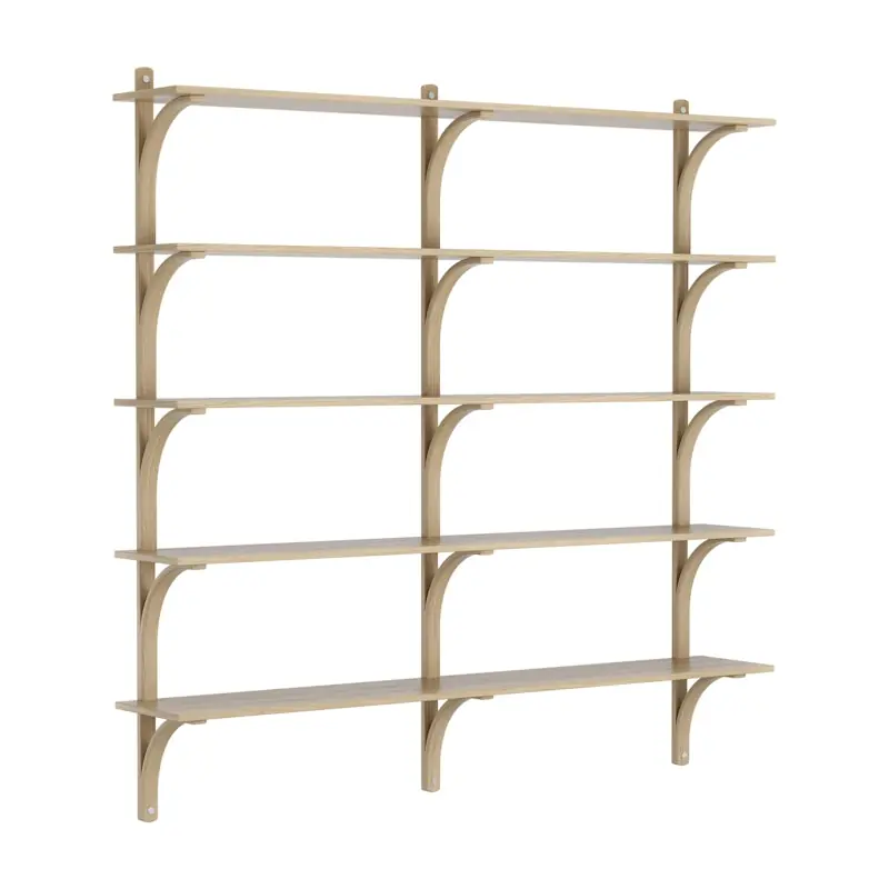 Levi Vägghylla 180 cm Stor, Aluminium / Naturlack Ek Billig