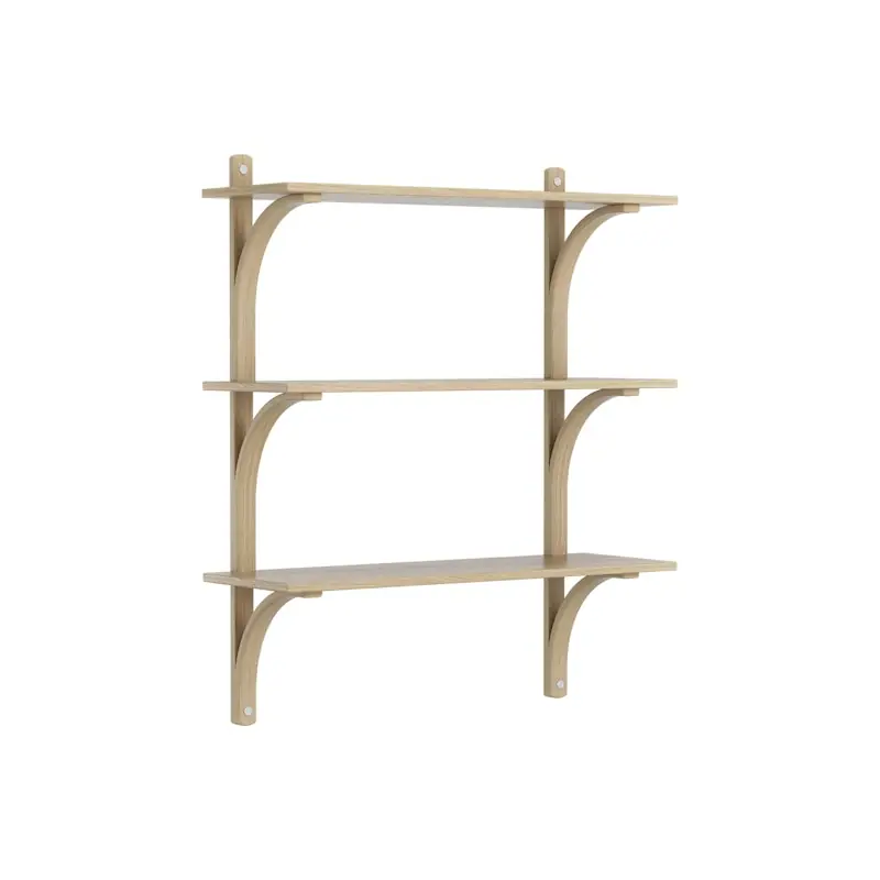 Billigare Levi Vägghylla 90 cm Medium, Mässing / Vitpigmenterad Ask
