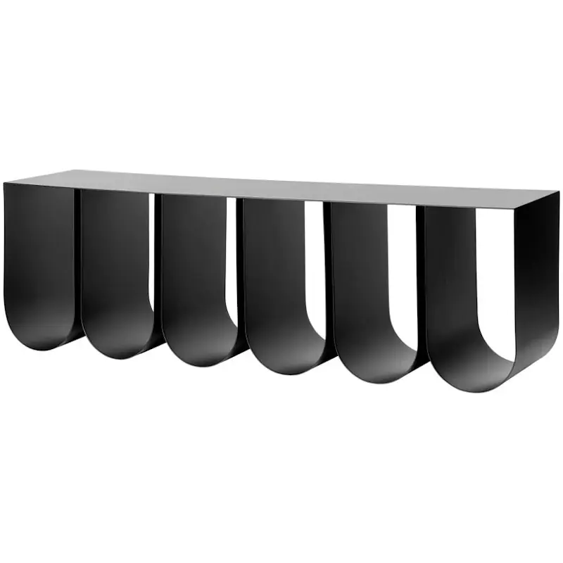 Curved Vägghylla, Svart Snabb leverans