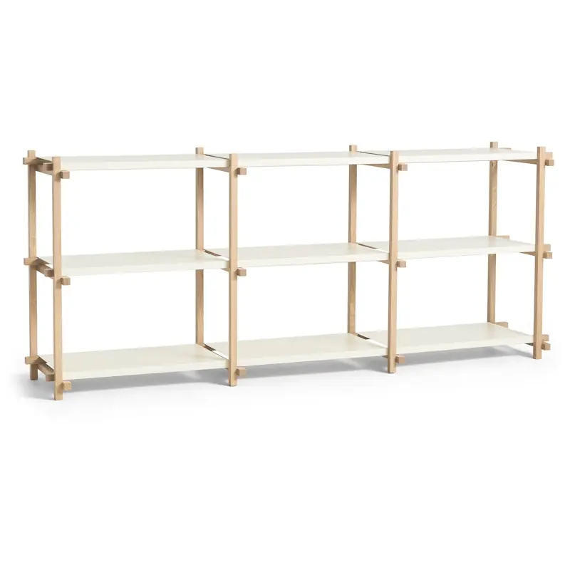 Woody Hyllsystem 2.0 Low Soaped Oak / Almond White risnedsättning