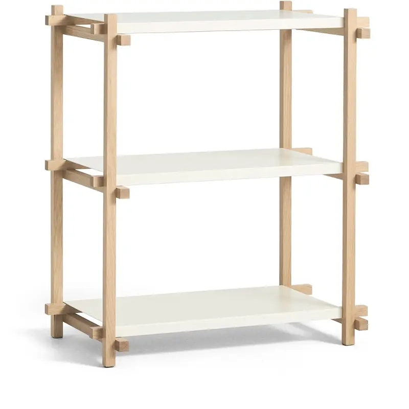Woody Hyllsystem 2.0 Column Low Soaped Oak / Almond White I lager
