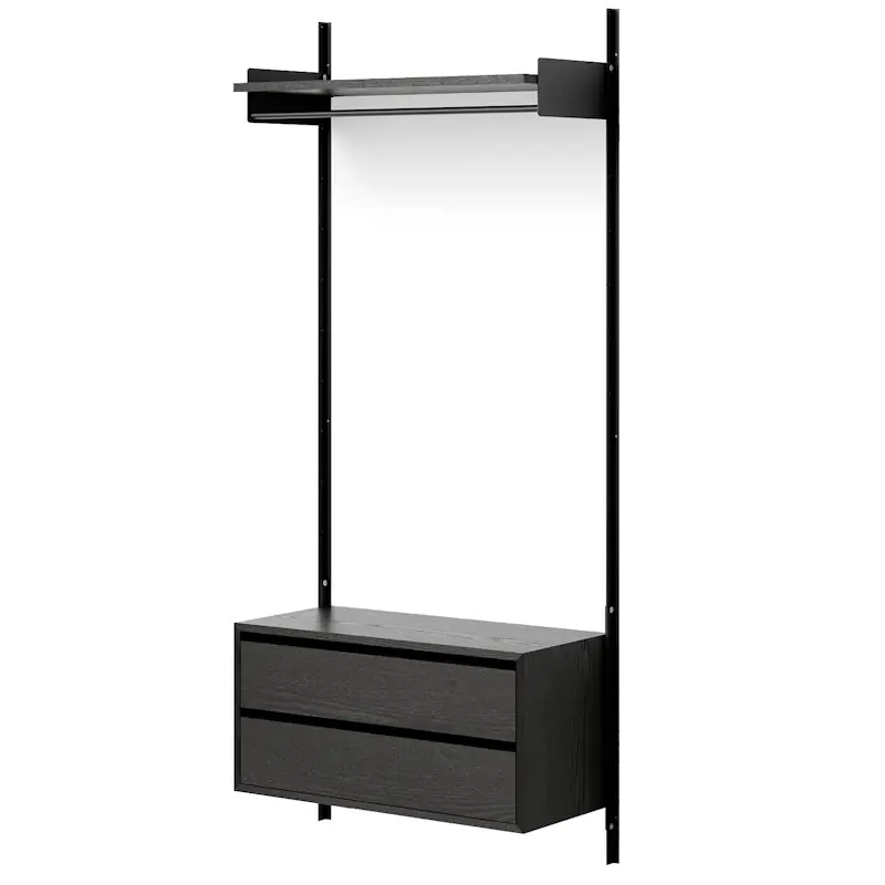 Premium New Works Garderobshylla 1 Skåp Med Lådor, Svart