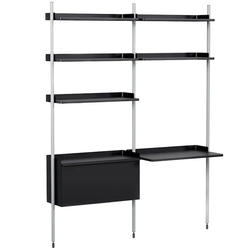 Pier System 12 Hyllsystem, Ps Black / Aluminium Lägg i varukorgen