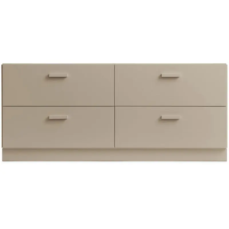 Relief Byrå Låg Med Sockel, Beige Sänkt pris