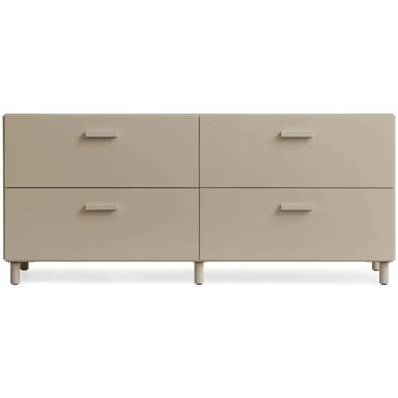 Relief Byrå Låg Med Ben, Beige Fri frakt