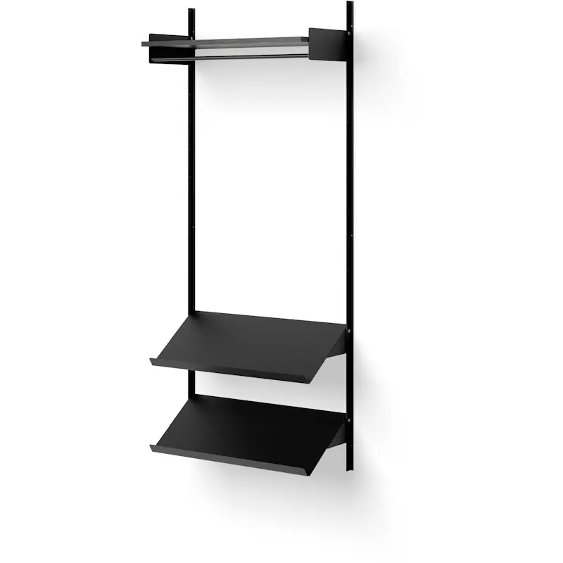 Snabb frakt Wardrobe 1 Hylla, Svart / Svart Ask