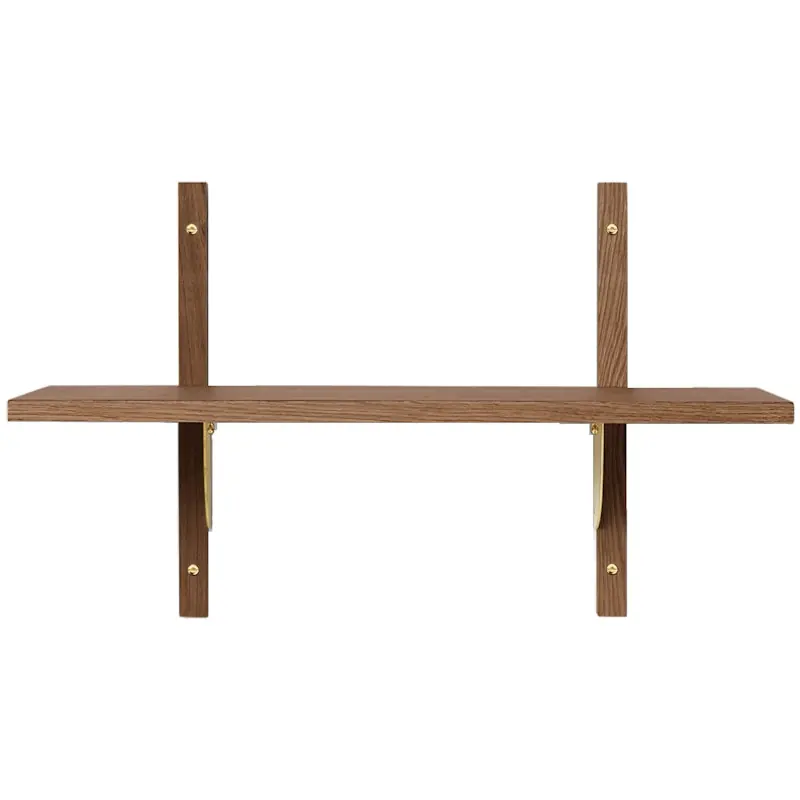 Populär Sector Single Narrow Hylla 34x54 cm, Rökt Ek/Mässing