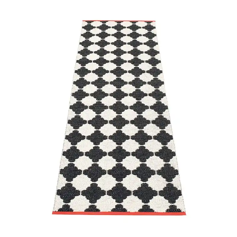 Sista chansen Marre Matta 70x150 cm, Black/Vanilla/Coral