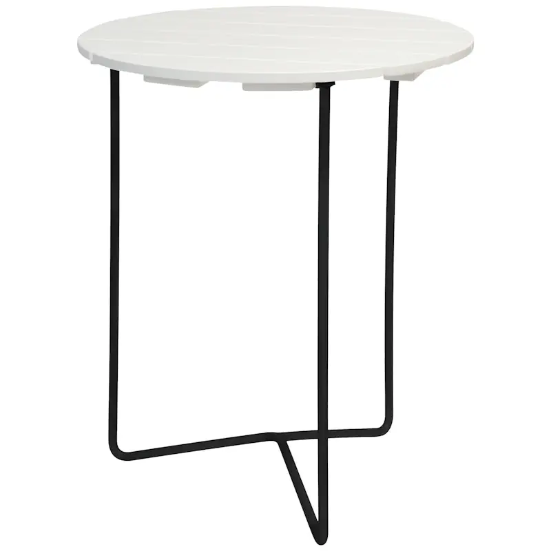 6B Bord Ø60 cm, Vitlackerad Ek / Svart Nedsatt pris