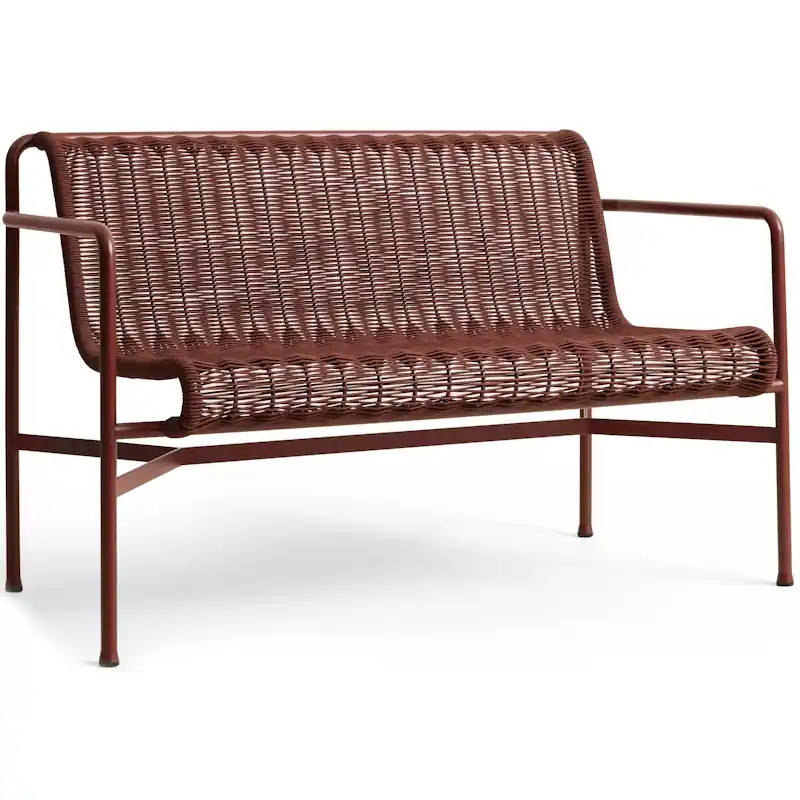 Begränsat erbjudande Palissade Cord Bänk Med Armstöd, Iron Red