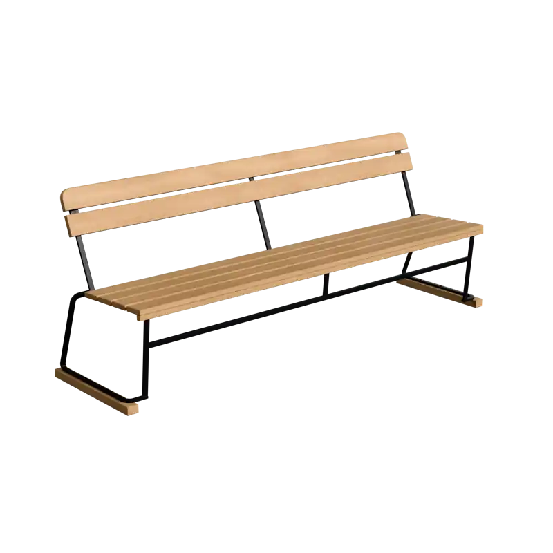 Soffa 5 204 cm, Oljad Ek / Svart Stål Expressleverans