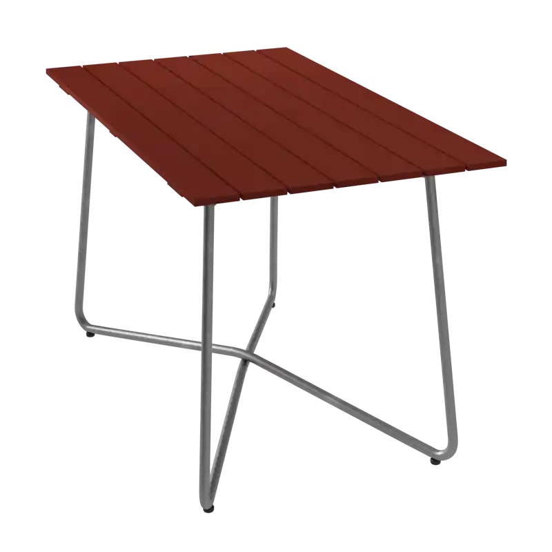B25A Bord 70x120 cm, Mörkröd / Varmförzinkat Stål Kampanj