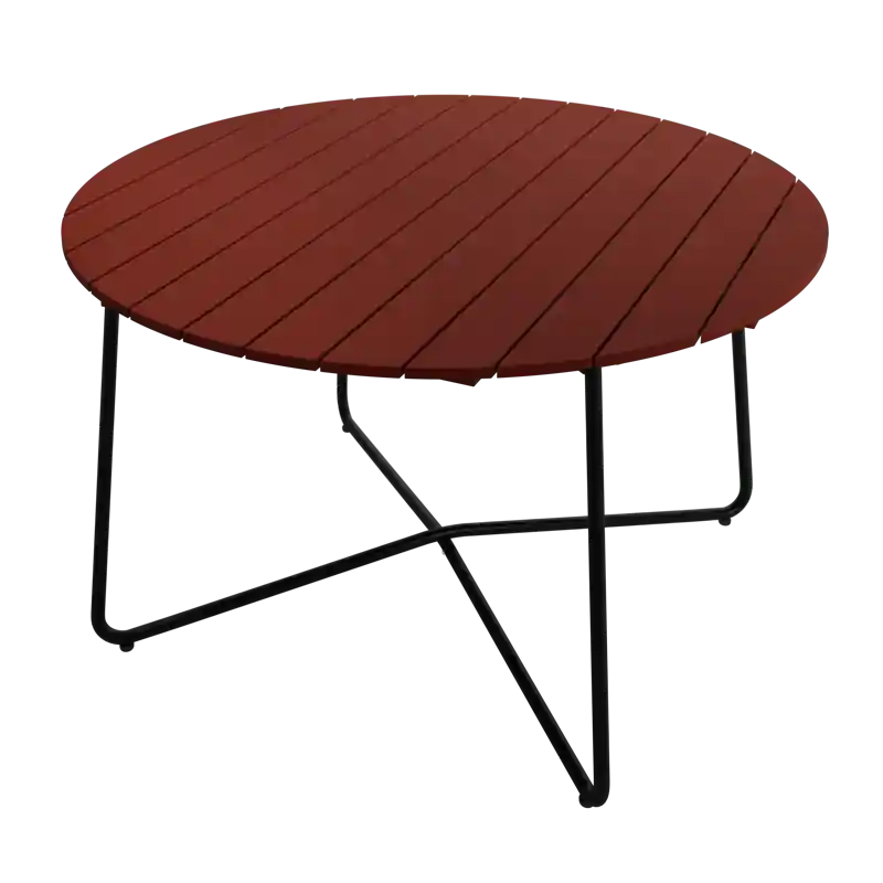 Rabatt 9A Bord Ø120 cm, Mörkröd / Svart