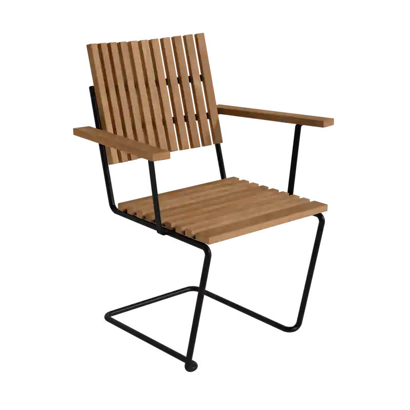 Bovik Fåtölj, Teak / Svart Stål Snabb frakt