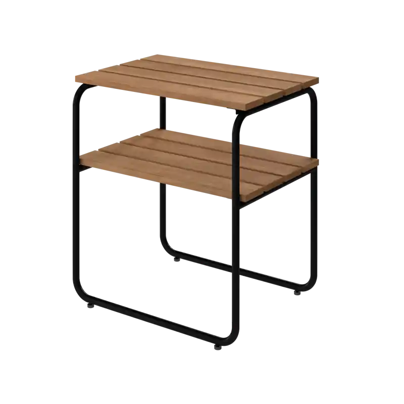 L45 Sidobord, Teak / Svart Fri frakt