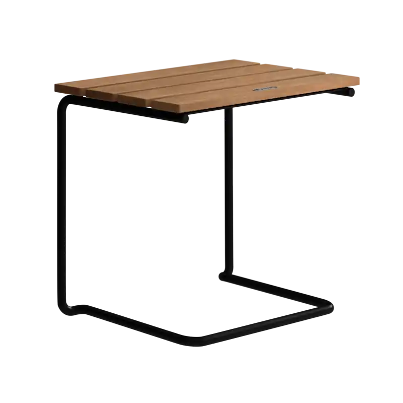 Bästa pris Fotpall A3, Obehandlad Teak / Svart