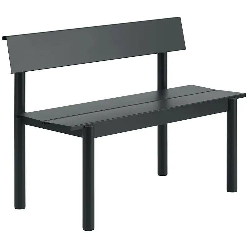 Linear Bänk Med Ryggstöd 110 cm, Svart Lågt pris