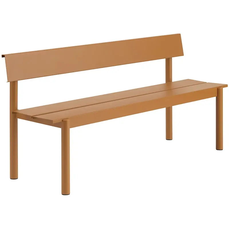 I lager Linear Bänk Med Ryggstöd 170 cm, Burnt Orange