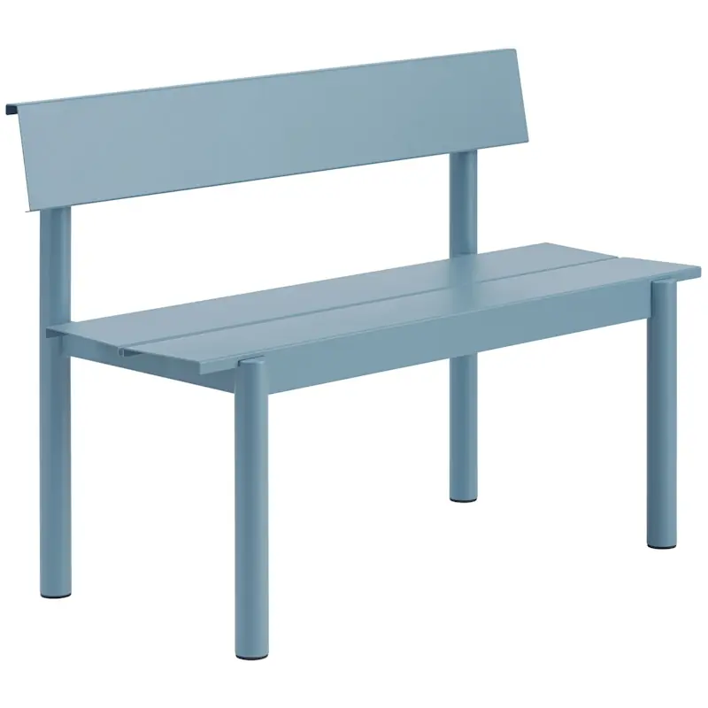 Linear Bänk Med Ryggstöd 110 cm, Pale Blue Snabb frakt