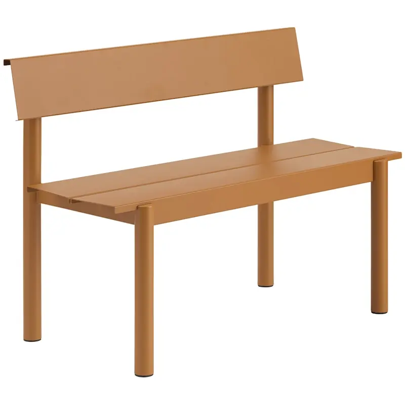 Linear Bänk Med Ryggstöd 110 cm, Burnt Orange Snabb frakt